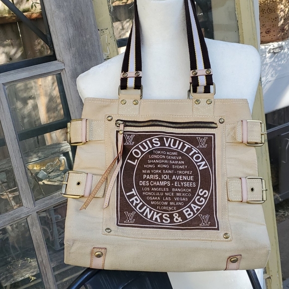 louis vuitton trunks and bags canvas tote